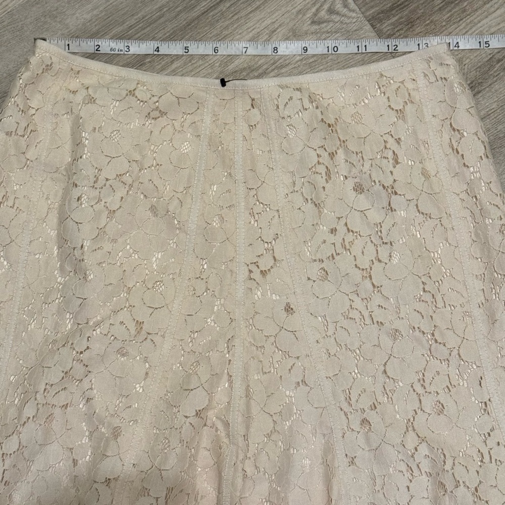 NEW WITH TAGS TAHARI COLLECTION $448 Cream Eyelet Lace Cotton Pleated Skirt SZ 4 - Picture 12 of 14